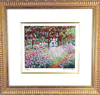 Amazon.co.jp: 絵画 版画 モネ 額付き 『ジヴェルニーのモネの庭